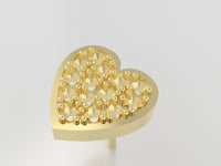 FE8116 - Heart Earrings ( Heart-8 x 8, Stone-1.5 mm x 14 pcs )