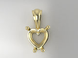 S7102 Heart 4Prong Pendant
