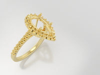 Pear Halo Ring w/ Dia on Shank