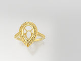 Pear Halo Ring w/ Dia on Shank