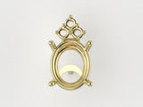 E3003 Oval With 2mm 3Stone Earring