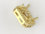 E4301 Emerald Dia 1.3mm Halo Earring