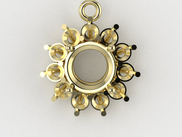 S1303 2.4mm Halo pointed Prong Setting