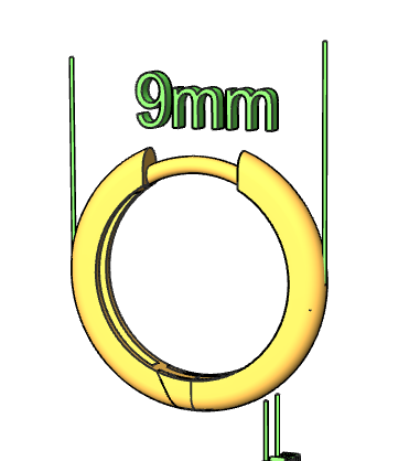 H0001 - 9.0 m Hinged Hoop Earrings