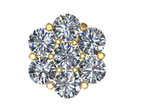 [E1304] 7-Stone Flower Cluster Earrings
