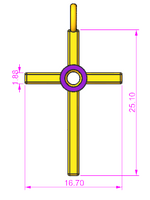 C1105 - Single 3mm Bezel Set Cross Charm