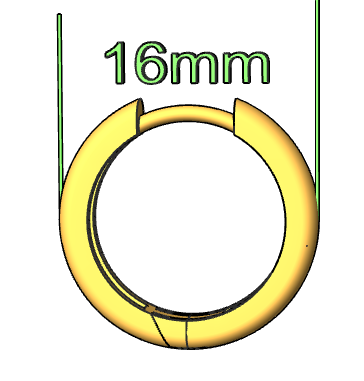 H0006 - 16.0 m Hinged Hoop Earrings