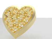 C8116 - Heart Charms ( Heart 8 x 8 , Stone-1.5 mm x 14 pcs )