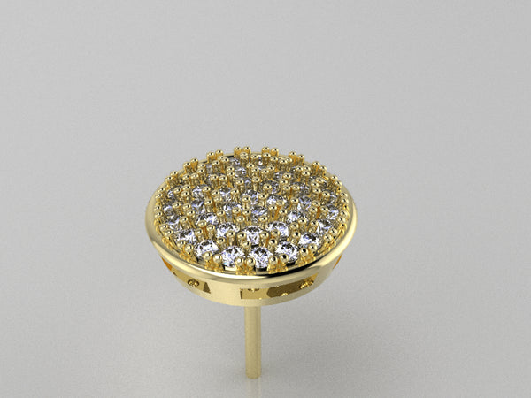 FE1114 - Round Cluster Earrings (Diameter- 11 mm, Stone- 1.3 mm )