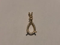 3-P Pear Double Wire V-Prong Pendant w/ 1 Stone